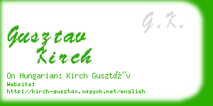 gusztav kirch business card